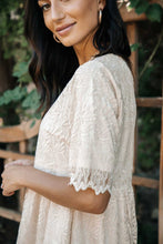 Load image into Gallery viewer, Babydoll Short Sleeve Lace Midi Dress